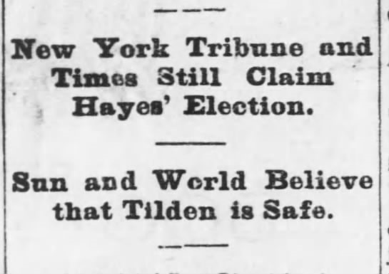 NYLI gets involved in disputed election (back in 1876!)